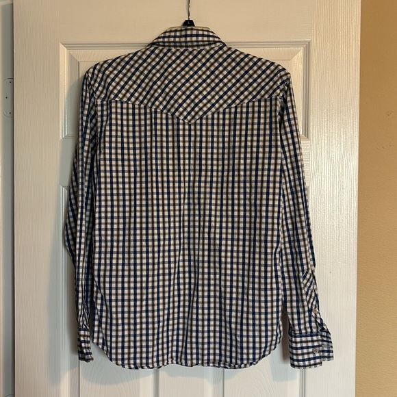 Levi’s men’s white and blue long sleeve button down shirt size small - Picture 7 of 10